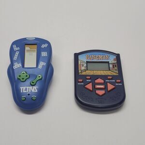 Radica Tetris & Milton Bradley Hangman Electronic Handheld Games Lot Tested